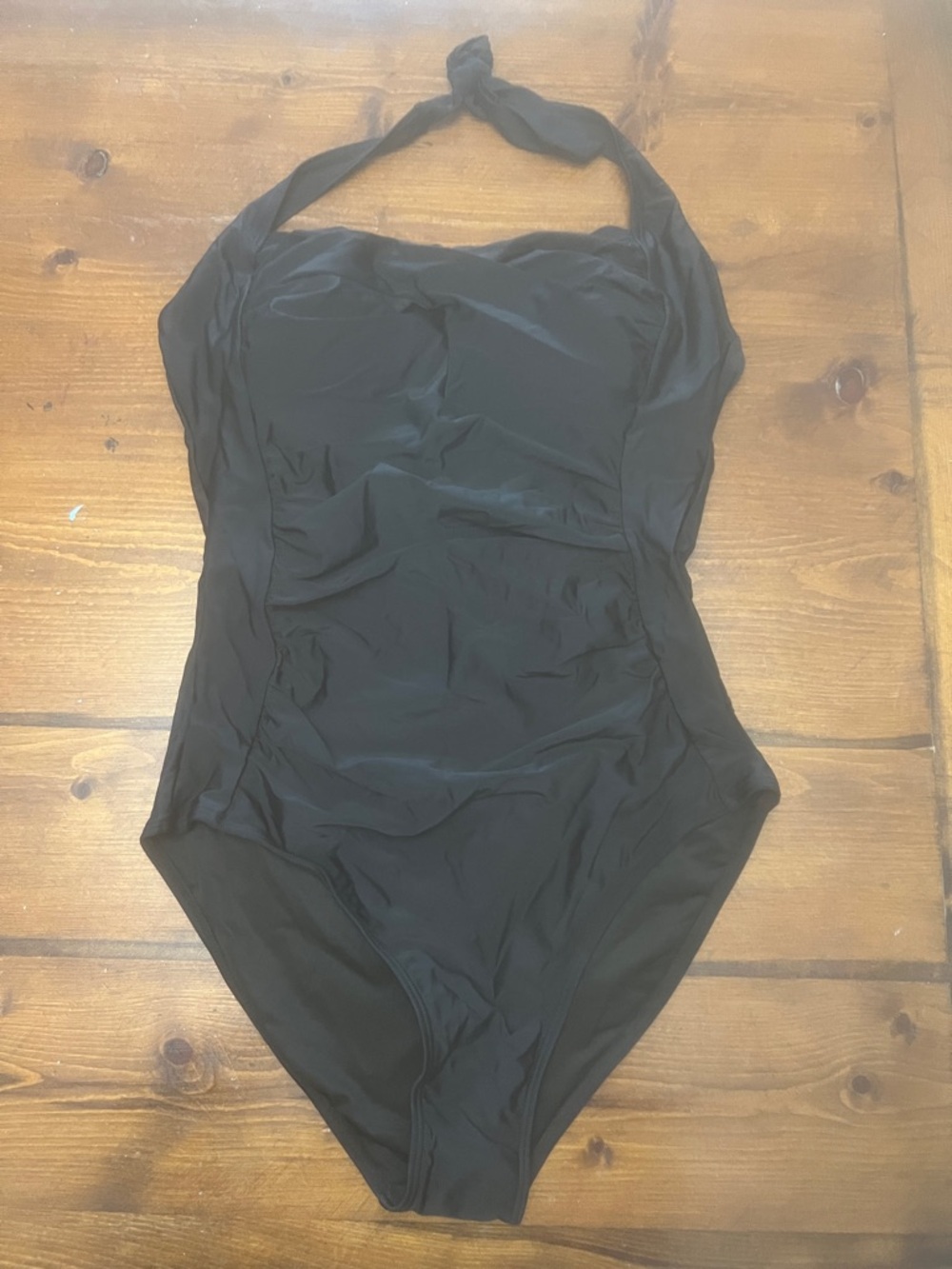 Classic Black Halter One-Piece Swimsuit